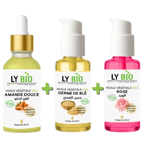 product_image_name-LY BIO-PACK HUILE AMANDE DOUCE 50ML - PIPETTE + HUILE GERME DE BLE 50ML - POMPE + HUILE ROSE 50ml - POMPE-1