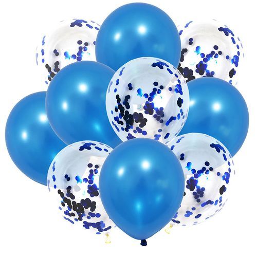 Generic 10 ballons transparents et simple, confettis bleu, pour décoration d 'anniversaire à prix pas cher