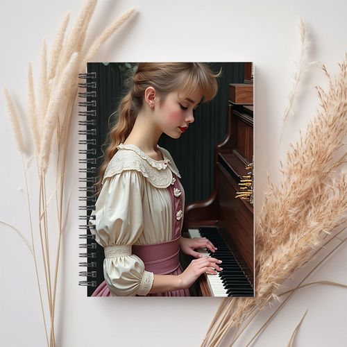 product_image_name-Generic-Carnet de Musique pour Piano avec Reliure Rotative & Disposition des Touches - Livre d'Airs à Spirale Avec Portée, Papier Rouleau Piano - Couvertures Élégantes Beige/Marron/Noire Pour Pianistes, Enseignants et Étudiants - Agenda Durable Et Organisateur -1