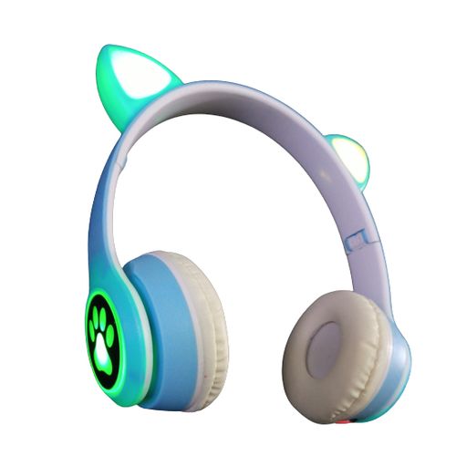 product_image_name-Generic-سماعة رأس للموسيقى فوق الأذن سماعات أذن قطة متوهجة سماعة أذن لاسلكية قابلة للطي BT5.0 مع ميكروفون  بطاقة مشغل MP3 أضواء LED ملونة للكمبيوتر المحمول والكمبيوتر المحمول-1