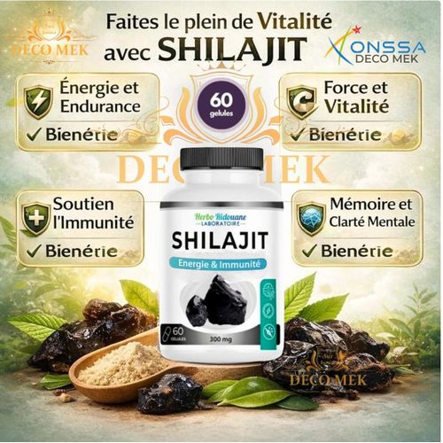 product_image_name-Herbo Ridouane-60 Capsules d'extrait de Shilajit, Supplément de Shilajit 100 % riche en acide fulvique pour la force, l'endurance et la puissance, Complément alimentaire premium-2