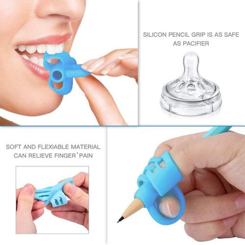 product_image_name-Generic-2 Poignées de crayon, ensemble de poignées d'aide à l'écriture pour stylo, outil de correction de la posture, poignée ergonomique en silicone pour les doigts des enfants d'âge préscolaire, ventilation creuse-5