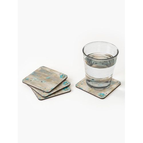 product_image_name-Generic-4 Dessous de Verre Motif floral géométrique bleu sarcelle et or – Design botanique luxueux avec grilles architecturales sous tasse unique -2