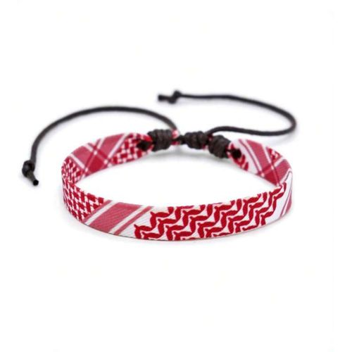 product_image_name-Generic-Pack 2 Bracelets Koufiya Palestine Braided Adjustable Kufiyah Scarf Bracelet Free Palestine Free Gaza Unisex Rouge/Vert-5