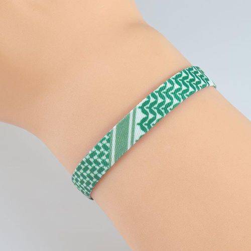 product_image_name-Generic-Pack 2 Bracelets Koufiya Palestine Braided Adjustable Kufiyah Scarf Bracelet Free Palestine Free Gaza Unisex Rouge/Vert-8