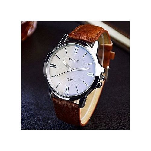 Yazole quartz montre homme de style simple bracelet en cuir
