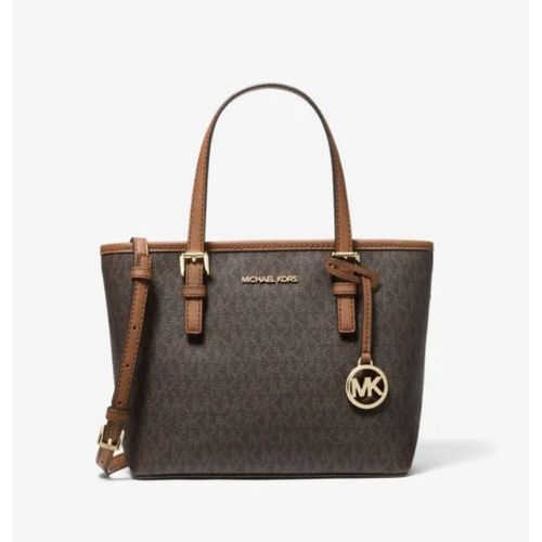 Michael Kors Sac MK Jet Set Travel Saffiano XS Leather Brown Marron
