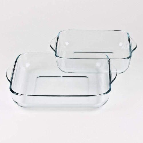 product_image_name-Generic-Lot de 2 Plats à Four en Verre Trempé Carrés - Résistants et Polyvalents-3