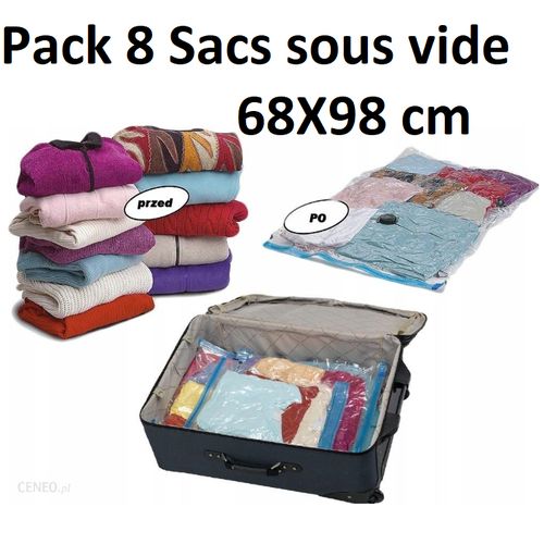 Generic Lot de 8 Sac sous vide de stockage vêtements 68X98 cm à prix pas  cher