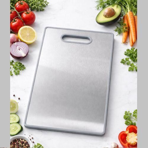 product_image_name-Generic-Planche à découper en inox et plastique 36x22 cm-2