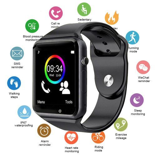 Smart A1 Bluetooth Smart Watch Compatible IOS IPhone Android Black smart watch