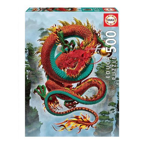 product_image_name-Educa-Puzzle de 500 pièces pour Enfants - LE DRAGON DE LA BONNE FORTUNE, VINCENT HIE. Mesure: 48 x 34 cm - EDUCABORRAS-2