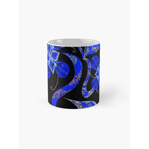 product_image_name-Generic-fleurs bleu sur motifs motifs noirs Mug classique-3