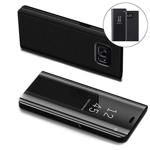 product_image_name-Generic-Samsung Galaxy S7 Edge Leather Case, Pu Leather Flip Case Cover For Samsung Galaxy S7 Edge With Stand Function And Plating Mirror - Black.-2