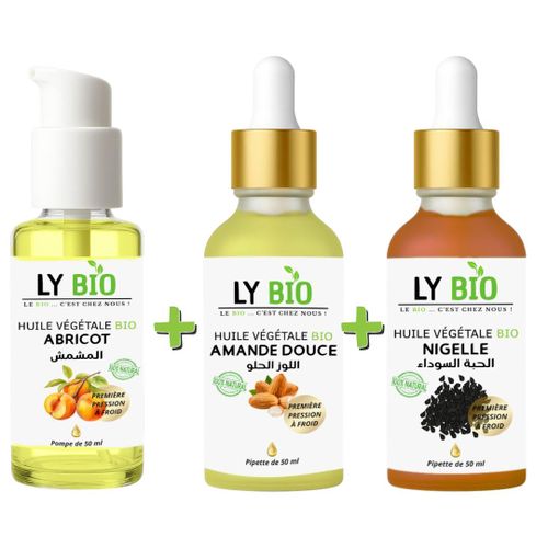 product_image_name-LY BIO-PACK HUILE ABRICOT 50ML - POMPE + HUILE AMANDE DOUCE 50ML - PIPETTE + HUILE NIGELLE 50ML - PIPETTE-1