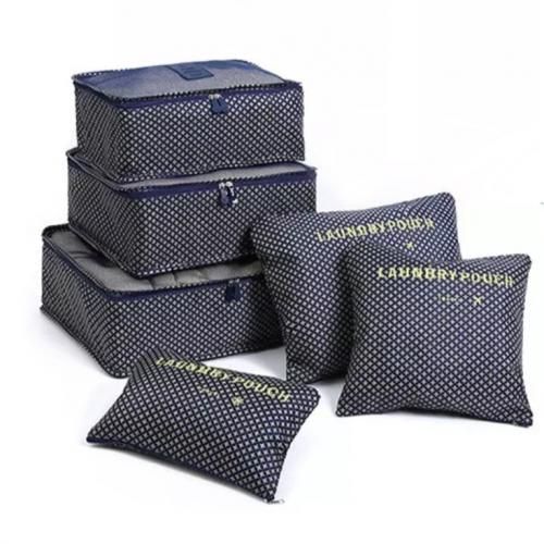 product_image_name-Generic-Sacs de rangement de voyage, ensemble de 6 pièces, sacs de rangement, valise, ensemble d'emballage, étuis de rangement, organisateur de bagages portables, pochette de chaussures en tissu-1