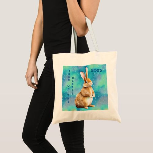 product_image_name-Generic-Tote bag 2023 year of rabbit, Apple Green & Azure Blue Unique, haute qualité-3