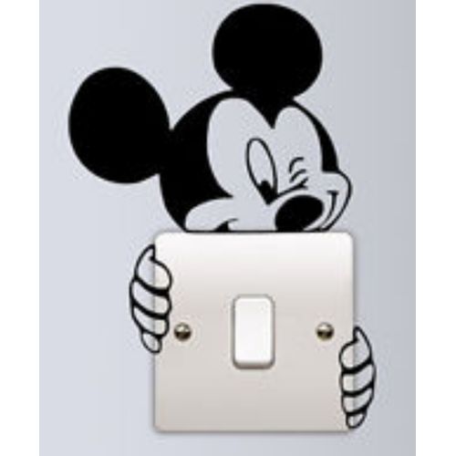 product_image_name-Generic-Sticker disney (4pièces) pour prise électrique autocollant Noir vinyle SR025-2