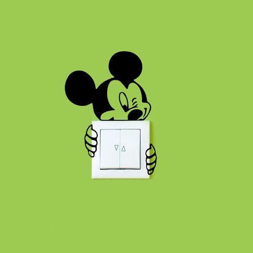 product_image_name-Generic-Sticker disney (4pièces) pour prise électrique autocollant Noir vinyle SR025-3