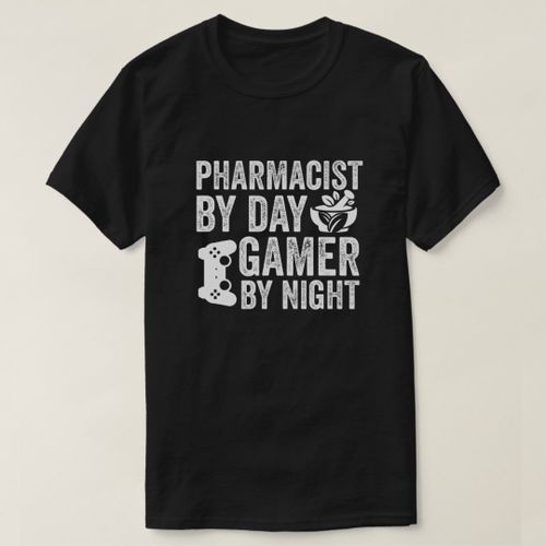 product_image_name-Generic-Pharmacy Gaming Pharmacist By Day Gamer By Night P T-Shirt unique design - t shirt tres bon qualite-2