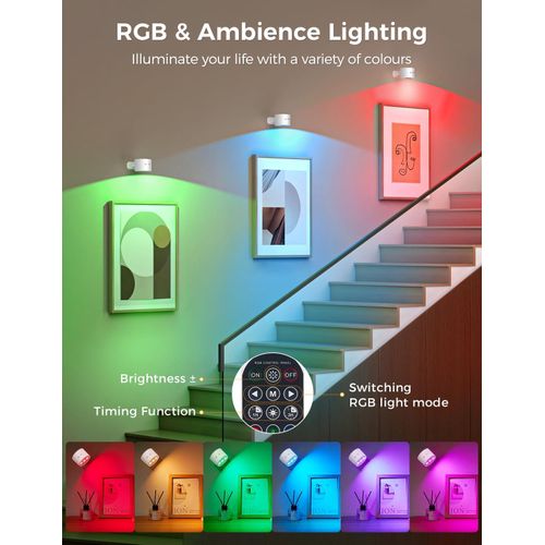 Generic Lampe LED Murale Tactile – Éclairage Réglable avec Télécommande et Batterie ,2PCS - image 2