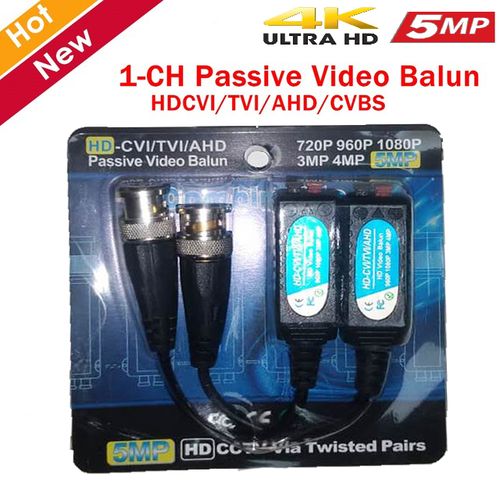 Video Balun Passive Up to 5MP Transceiver Adaptateur 4K AHD HDCVI TVI CVBS