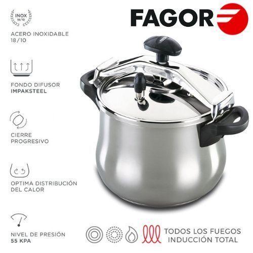 Fagor rapid xpress 4 autocuiseur 4 litres, induction, acier