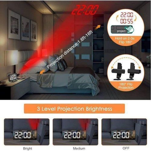 product_image_name-Generic-Horloge Murale à Projection 180° – Noir Élégant-1