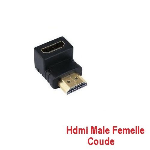 Adaptateur HDMI femelle (type A) vers HDMI mâle coude 90°