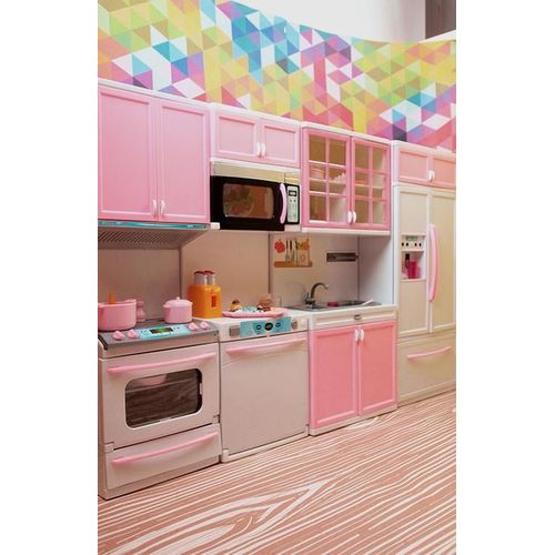 product_image_name-Generic-مجموعة ألعاب المطبخ الحديثة التي تعمل بالبطاريات ، الضوء والصوت ، مطبخ كامل للدمى Jeu de cuisine moderne fonctionnant sur batterie-3