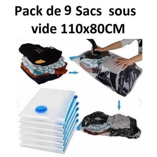 Generic Lot de 8 Sac sous vide de stockage vêtements 110x80 CM à