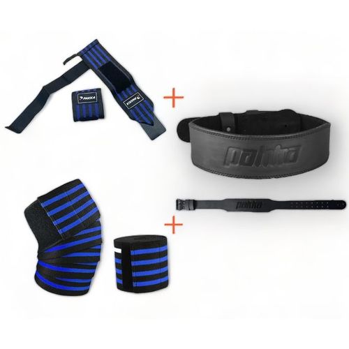 Generic PACK DE MUSCULATION straps+bandes de genoux+ceinture à