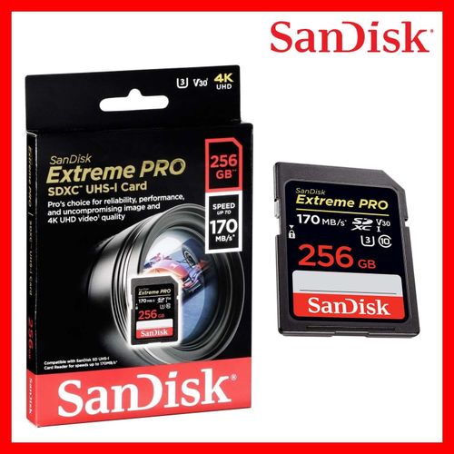 Carte mémoire SanDisk Extreme Pro SDXC 256 Go jusqu'à 170 Mo/s