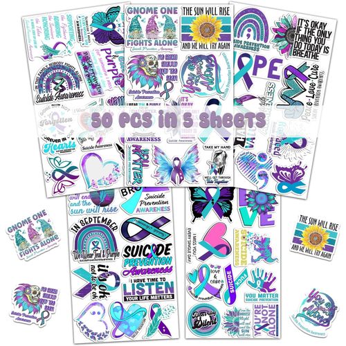 product_image_name-Generic-Pack 50 PCS Suicide Awareness Stickers Ruban Décoratif Voiture Pare-chocs Bouteilles d'eau Vélo Ordinateur Portable Vél-4