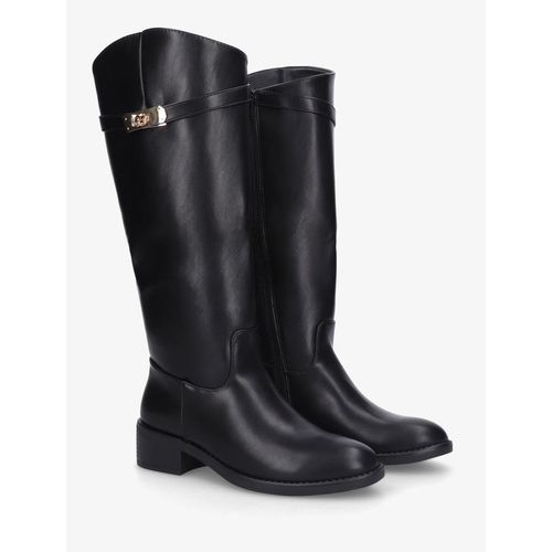 product_image_name-Generic-Bottes Hautes en Similicuir Noir avec Boucle Argentée – Confort & Élégance-4