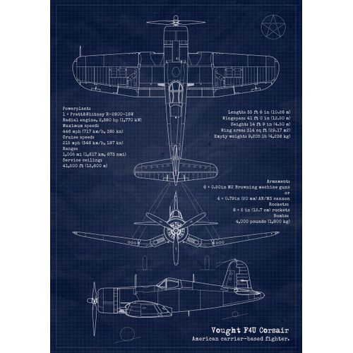 product_image_name-Generic-F4u corsair blueprint  Style 2 Poster Chambre Haute Qualité-1