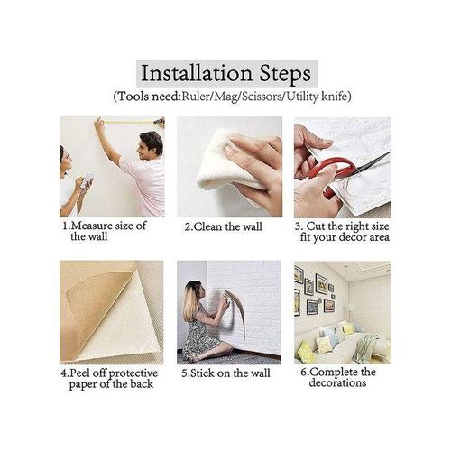 product_image_name-Generic-Pack 10 Papier peint adhesif 3d reel autocollant impermiable et lavable Anti-humidité-3