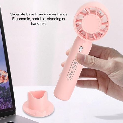 product_image_name-Generic-Ventilateur USB Portable + support Telephone, Mini Ventilateur USB à main Rechargeable , 3 Vitesses-2