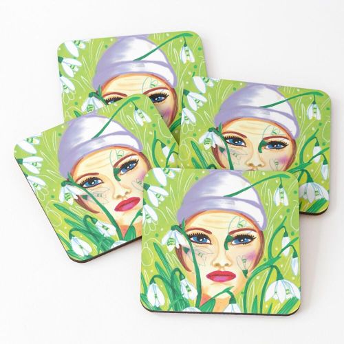 product_image_name-Generic-4 Dessous de Verre Femme Fleur Perse Neige sous tasse unique -1