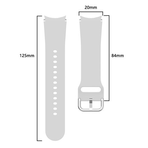 product_image_name-Generic-20mm Silicone strap with buckle for Galaxy Watch 6 40/44mm / Watch 6 Classic 43/47mm - Grey-3