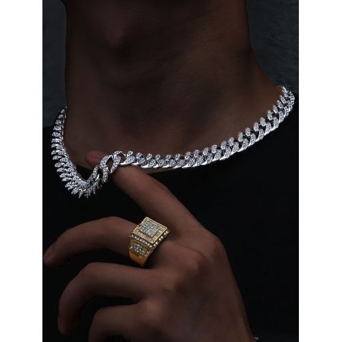 Generic Chaine glacee puzzle argentee pour hommes collier Hip Hop bijoux a prix pas cher Jumia Maroc