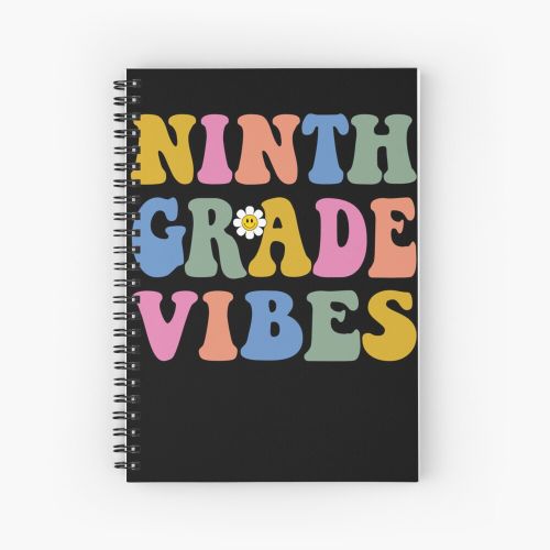 product_image_name-Generic-9th Ninth Grade Vibes - Back To School créée et vendue par DigitalMaestro.Spiral Notebook Bloc note-1