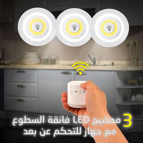 Generic Kit de 3 Spots Ampoules Lampes Light LED sans fil avec