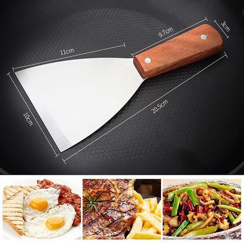 product_image_name-Generic-Spatule Grattoir en Acier Inoxydable Manche bois Tourneur de crêpes & puncake-1