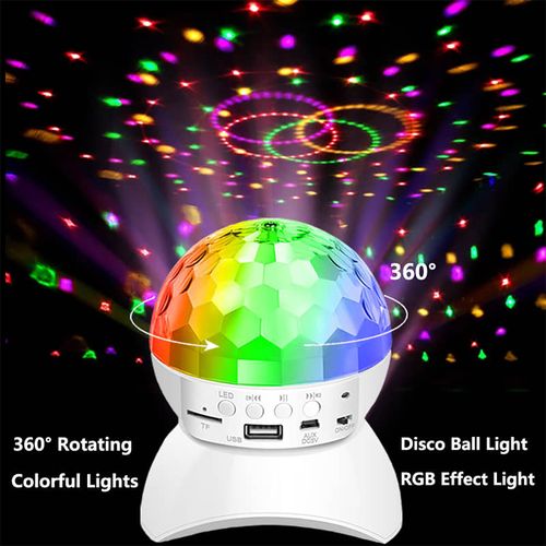 Boule à facettes LED à 15 lumières Disco effet de lumière 360° RVB