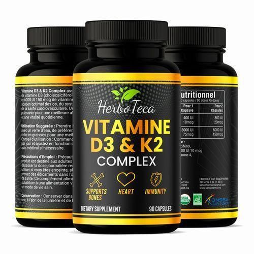 Complete Herboteca VITAMINE D3 & K2 COMPLEX - 90 caps 45 servings - image 2