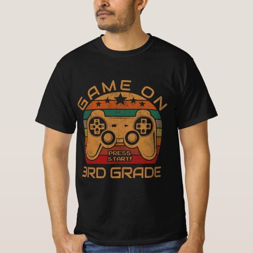 product_image_name-Generic-Game On 3rd Grade First Day Gamer Gift Back to Sch T-Shirt unique design - t shirt tres bon qualite-1