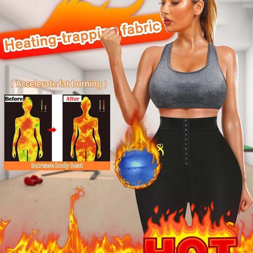 product_image_name-Generic-ساونا للنساء بنطلون رياضي عالي الخصر للتخسيس الحراري Sauna Leggings pou femmes Pantalon de survêtement taille haute minceur thermique-4