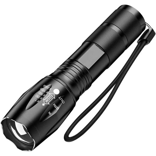 Generic Lampe torche de poche tactique LED 5 modes, lumens élevés réglable  zoomable étanche camping à prix pas cher