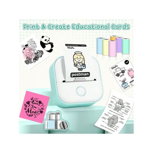 product_image_name-Generic-Imprimante Thermique sans Fil Printer Sticker Maker - Imprimante Thermique Portable pour Photos, Photos Style Rétro, Reçus, Notes, Listes, Étiquettes-2